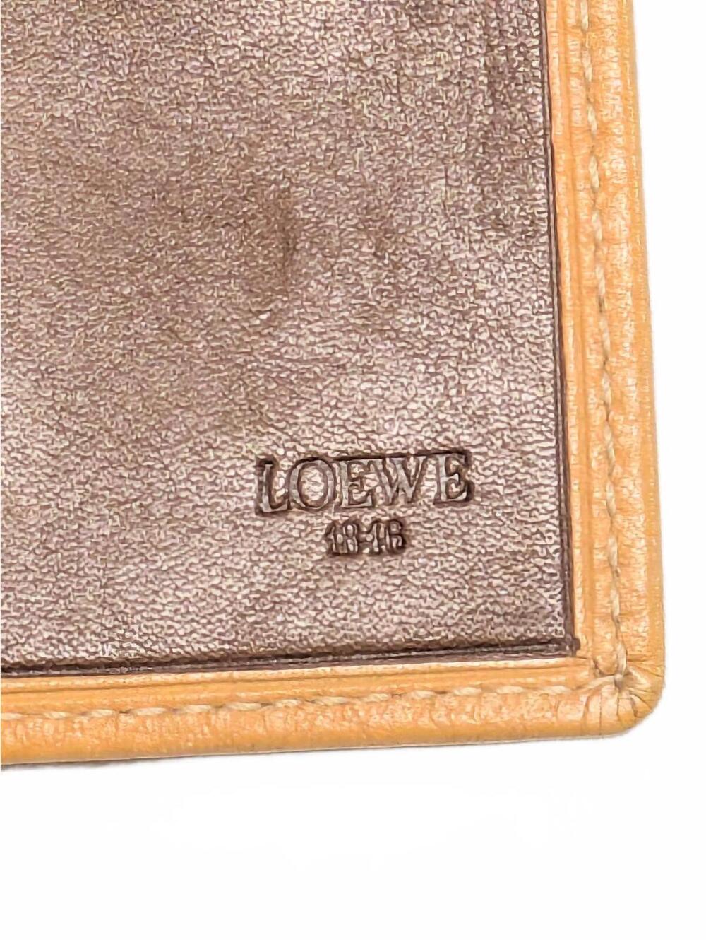 Vintage Loewe Anagram Trifold Wallet Yellow Pebble Grain EUC - Picture 7 of 9